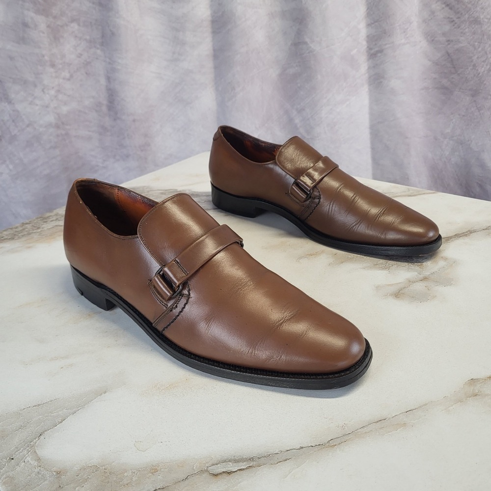 Vintage Grenadier's Made in England Brown Leather Monk Strap Loafers Size 9.5 D
